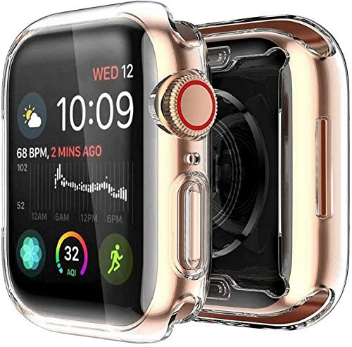 Yolin [2er-Pack] Rundum-Displayschutzfolie aus TPU, kompatibel mit Apple Watch Serie 9/Serie 8/Serie 7, 45 mm, weiche Schutzhülle für iWatch 45 mm (2 transparent)