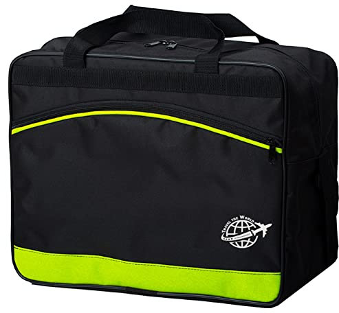 BAMBINIWELT Reisetasche HANDGEPÄCK Boardgepäck Bordcase 40x20x25 40x30x20 Ryanair Wizzair, Reisetasche, Weekender (groß (40x30x20), schwarz-hellgrün)