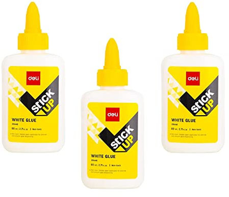 DELI Lot de 3 Stick Up Flacon Colle blanche 80ml