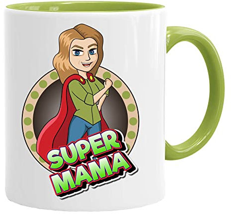 Mama Tasse/Becher/Mug - Super Mama - Schöne und lustige Kaffeetasse als Geschenkidee für Mütter/zum Muttertag/zum Geburtstag. Keramik 350 ml - Geschenkidee Geschenk