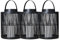 MiniSun | Contemporary Battery Operated Integrated LED Black Cylindrical Wire Basket Outdoor Lamps | Lanterns, Home Décor & Improvement Essential | Pack of 3 | Includes Bulb [2700K Warm White]