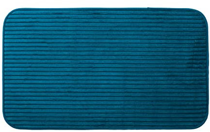 Gözze - Rutschfester Weicher Badeteppich, 100% Polyester, 70 x 120 cm - Petrol