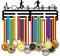 SUPERDANT Medaillenhalter EKG Muster Medaillen Aufhänger Schwarzes Eisen Wandhaken Medaillen Aufbewahrung Für Wettkampf Wandaufhängung Geschenke für Sportler und Kinder 40x15cm