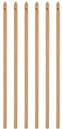 sourcing map 6 Stück Häkelnadel Bambus aus Holz Häkelnadel 4mm Stricknadeln | Holz Häkelnadel Set Häkelnadel Set Häkelnadel Ersatz Lange Häkelnadel Häkelnadeln für Anfänger DIY Bastelgarn