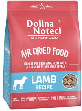 Dolina Noteci Hochwertiges Luftgetrocknetes Superfood Hundefutter von Dolina Noteci – Lamm Rezept, 1kg