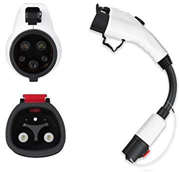 LXSWY Adapter für Elektrofahrzeuge Adapter 16A 32A Elektrofahrzeug Auto EV Ladegerät Stecker SAE J1772 Typ 1 bis Typ 2 EV Adapter (Color : Tesla to Type 1)