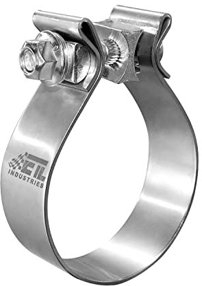 ETL INDUSTRIES 2.5 Exhaust Clamp, Narrow Band Clamp 304 Stainless Steel Muffler Clamp 1 Piece