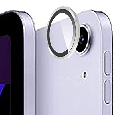 GIOPUEY [Full Protection Camera Lens Protector Compatible with iPad mini 6/mini 7 2024,[Double protection] Metal + Tempered Glass, Camera Protector - Silver