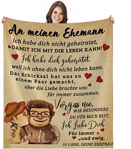 Bold And Brash Hochzeitstag Geschenke für Männer, Kuscheldecke für Meinen Mann, Jahrestag Hochzeitstag Geburstag Geschenke Liebesgeschenke für Ihn, Fleecedecke Flauschig 150x130cm