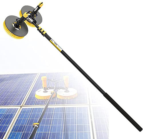 Outil de nettoyage de panneau solaire électrique, 3.5m / 5.5m / 7.5m double disque outil de nettoyage d'injecteur d'eau automatique, nettoyant de panneau photovoltaïque, outil de nettoyage extérieur