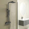 HAPAOSO Colonne de douche thermostatique, hauteur réglable, en acier inoxydable noir avec robinet thermostatique pour salle de bain