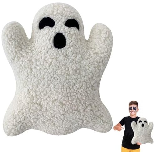 POPOYU Halloween Kuscheltier Gespenster 40cm,Halloween Kissen Geist Weißer Geister Plüsch HalloweenGeister Figure Geisterstofftier Geisterkissen Für HalloweenKinder Geschenk Deko Geister Wurfkissen