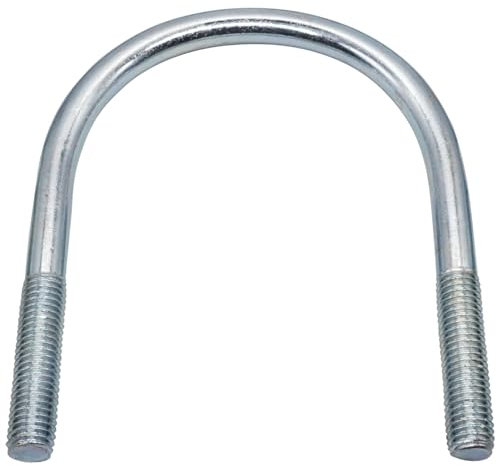 (1 Stück) Verzinkter runder U-Bolzen M20 x 228 mm, Befestigungselement für Rohrleitungen, U-Bolzen mit M20 Gewinde für Rohre