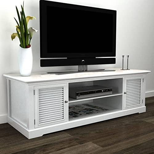 BaraSh TV-Ständer Weiß Holz Tv Board Weiss Kommode Tv-StäNder Aufsatz Tv ErhöHung