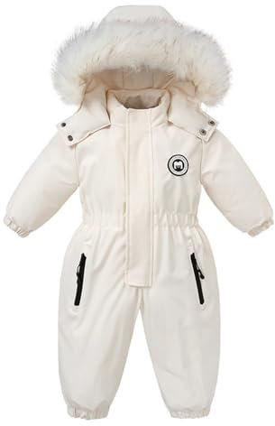 Bébé Filles Habits de Neige Barboteuse Enfant Imperméable Combinaison Vestes de Ski Garçons Toison Manteau Coupe-Vent Vêtements D'Extérieur 12-18 Mois
