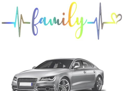 KSHSAA Stick-Familien-Autoaufkleber,Familien-Herzschlag-Autoaufkleber,Wasserfester, gestanzter Fensteraufkleber für Autos, LKWs - Exquisiter Familien-Stoßstangenaufkleber, Auto-Dekoration
