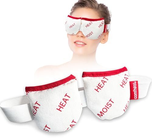 Comfheat Microwaveable Moist Heat Eye Mask Warm Compress, Microwave Heated Eye Masks Relieves Blepharitis, Stye, Itchy Eyes, Irritated Eyes, Natural & Reusable, Lavender Scent