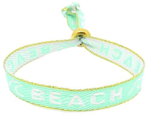 Selfmade Jewelry Surfer Armband Mädchen Girls Damen Armbändchen Boho Style Festival Accessoires in Türkis (BEACH (Türkis-Gold)