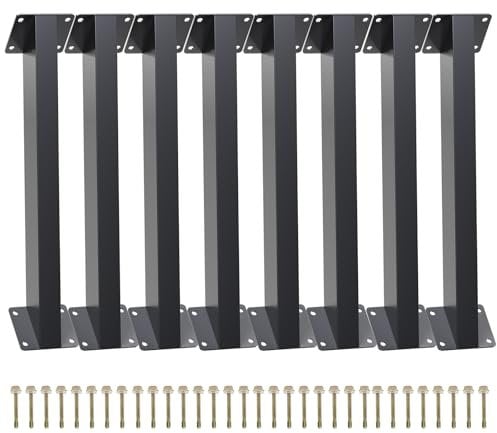 Grehitk 8PC 45 Degree Angle Support Brackets, Heavy Duty Steel Pergola Kit Connector Brace Kit for Gazebos, Patio, Log Cabin, Black, Wall/Corner Mount