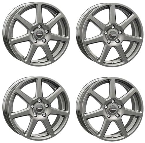 4x AUTEC Felgen Alufelgen TALLIN 7.0x16 ET40 5x114,3 Titansilber kompatibel mit Hyundai i30 Tucson ix20 IONIQ Kona Santa Fe i40 ix35