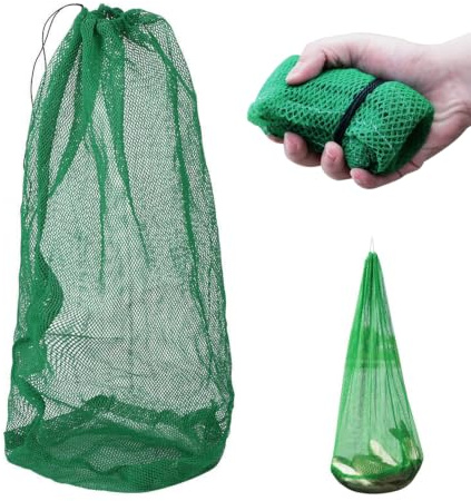 Dingbear Borsa Per Rete da Pesca - Borsa da Raccolta Per Pesca in Nylon Borsa a Rete Fine Spessa Borsa Pieghevole Per Rete da Pesca Lunga