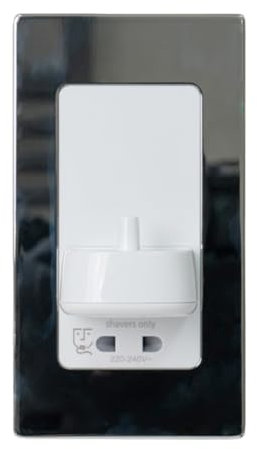 Evoges In-Wall Electric Toothbrush Charger, Compatible with Oral-B & Braun, supplied with additional M3.5 75mm Length Flat Head Screws, by Proofvision (Polished Steel, Single + Shaver)