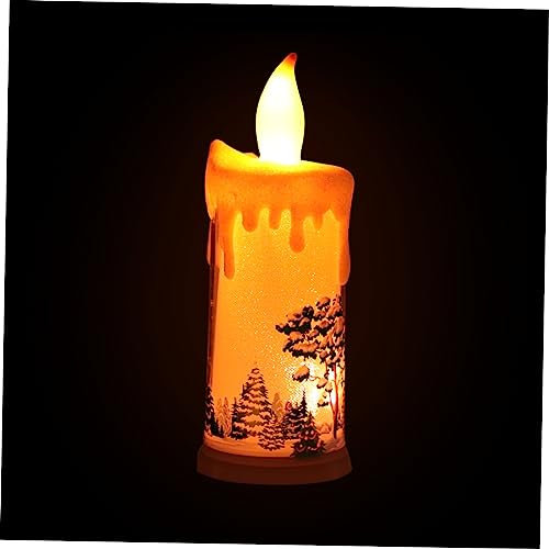 Homoyoyo Led Weihnachtskerze Mit Flammeneffekt Kabellose Led-dekolampe Für Party- Weihnachts Festtagsdeko Batteriebetriebenes Nachtlicht in Schneemann-design Für Heim Feierbeleuchtung