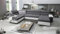 All4All Ecksofa mit Schlaffunktion Margo VI 360x221 cm - Schlafsofa mit Bettkasten - Wohnlandschaft in U-Form - XXL Sofa - Seite rechts - Gewebe mit Kunstleder - Dunkelgrau/Weiß - Modern 26