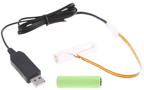 KASFDBMO LR6 AA Batterie-Eliminator-Kabel, USB, 5 V auf 3 V, LR6 AA-Stromwandler mit Kabel für Elektronik-Licht-Fernbedienungen