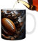 Taza de fútbol americano, taza de café de fútbol, taza de café, taza deportiva, decoración de escritorio, taza de cerámica de fútbol americano, gran capacidad, taza de café fresca, taza de bebida,