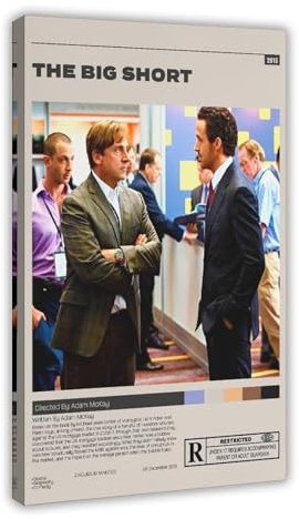 GJHTQLP Filmposter The Big Short Poster, Leinwandposter, Wandkunst, Dekordruck, Bild Gemälde für Wohnzimmer, Schlafzimmer, Dekoration, 40 x 60 cm
