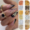 Yamobi Blattgold Nagel Pailletten Glitter, 12 Boxen Nail Gold Folien Für Nägel Deko, DIY Nagelkunst und Puder-Nagel-Glitzer, DIY-Maniküre-Charms-Dekorationen