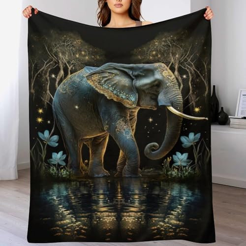 AAPZY Colorful Elefant Kuscheldecke Couchdecke Decke Aus Flannel - Tagesdecke Wohndecken Für Sofa, Couch Oder Als Bettüberwurf - Waschbare Decke （180×200cm）