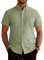 J.VER Men's Short Sleeve Shirts Regular Fit Smart Casual Button Down Oxford Shirt Cotton Non Iron Business Wedding Office Work Dress Shirt Green XL