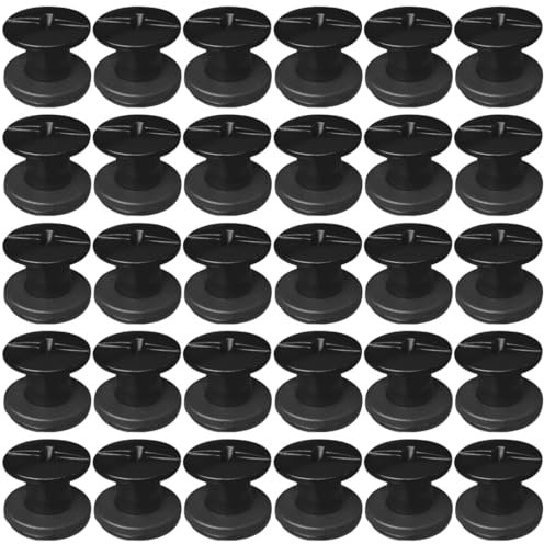 SHSMPXOY 30 Kits Vis Chicago Screws,M5*5mm Vis de Livre,Rivet a Visser de remplacement en métal pour sacs, livres, colliers, sacs à dos, laisses de chien, laisses (Noir Mat)