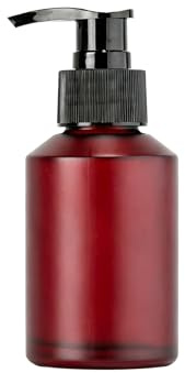 Flacons à pompe en verre dépoli avec tête de pompe noire - Flacon de rangement pour émulsion essence - 200 ml - Bouteille de voyage portable (ambre)