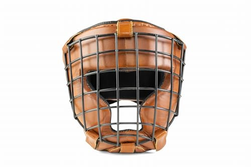Boxhelm aus Echtleder mit Gitter Retro Evolution L
