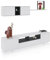 duehome | Mueble de Salon Moderno, Modulos Comedor, Modelo Kenzo, Acabado en Blanco Brillo y Gris Antracita, Medidas: 200 cm (Ancho) x 41 cm (Fondo) x 46 cm (Alto)