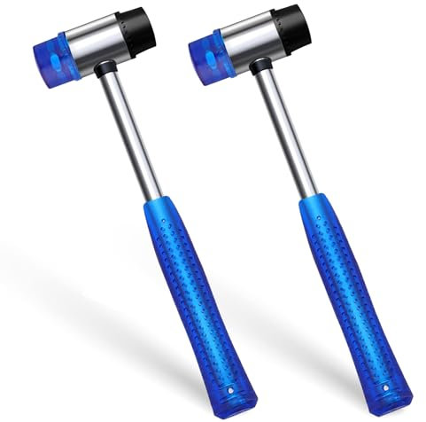Gummihammer Klein, 2 Stück Schonhammer 25mm Kleiner Hammer Praktisch Hammer Set Kunststoffhammer für Leder, Holz, Schmuck, Kunststoff, Kunsthandwerk