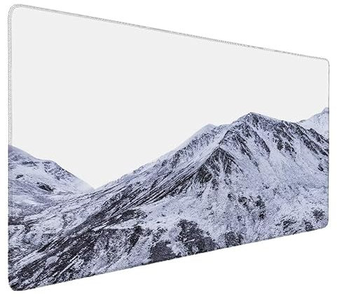 Tapis de Souris Blanc, paysage Tapis de Souris Gamer XXL 1500x800x3mm Étanche Antidérapante Mouse Pad avec Coutures sur Les Bords - sous Main Bureau - Accessoire Bureau, Pour Gamer, PC, Portable S-524