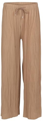 Easy Young Fashion Damen Sommerhose - lockere weich fließende Plisseehose - figurfreundliche Freizeithose - Trendige Marlenehose elegant & Casual 999 - (Fango)