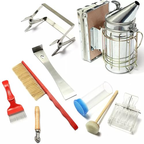 Imker-Werkzeugset Imker Zubehör Bienenstock Smoker Bienen 8-in-1-Set für professionelle und Amateur-Imker
