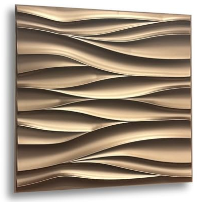 3D Paneele 50x50cm PVC Kunststoffpaneele Wandpaneele Gaming Zimmer Wand Decke 3D Optik - 8 Stück 2m² PVC 3D Platten (TD039 Metallic Coffee)
