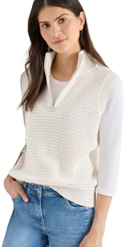 Cecil Damen Pullunder im Crochet-Look mit Zipper