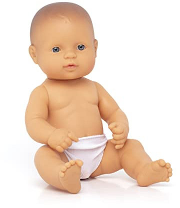 Miniland 31031 - Baby europäischer Junge, 32 cm