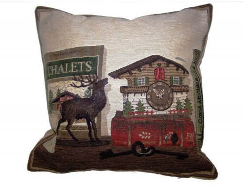 Marsmore evkkwth / Kissen / Sofakissen / Gobelin / Winter Hirsch Jagd Geweih / 30 x 30 cm
