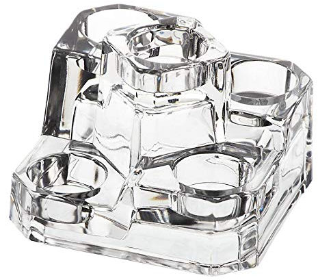 CRISTALICA Teelichthalter 5er Kerzenhalter Lucio Glas Bleikristall Höhe 10 cm transparent
