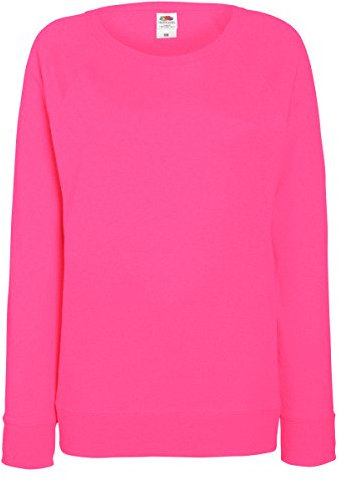 Fruit Of The Loom - Felpa leggera da donna, con maniche raglan, 240 g/m² Fucsia XS
