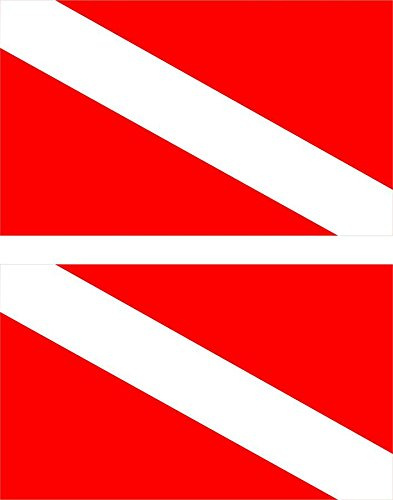 Akachafactory Set 2 x Aufkleber Sticker -Laptop-Scuba Plongee Flagge Flag