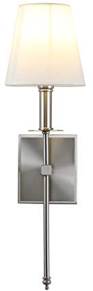 Yosoan Wandleuchte Wandlampe Einfache Moderne Kreative Wandleuchtung mit Stoffschirme für Küche/Esszimmer/Schlafzimmer/Café/Bar/Club(1 Stück Gebürsteter Edelstahl Farbe)